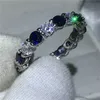 Classique femme infinity bague en argent Sterling 925 bleu 5A zircon Cz bagues de fiançailles de mariage pour les femmes bijoux de mariée