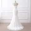 Nieuwe elegante kanten zeemeermin trouwjurken met appliques kralen kristallen lange plus size bruidsjurken QC1133