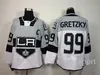 Hot Sale Heren Los Angeles Kings 99 Wayne Gretzky Goedkope Beste Kwaliteit 100% Borduren Geel Paars Ijshockey Jerseys Accepteer Mix Order