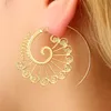 Nuovi orecchini a spirale esagerata Orecchini a spirale a cerchio grande personalità Orecchini a cerchio punk in oro e argento da donna
