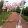 2,6m Höjd Vit Konstgjord Cherry Blossom Tree Road Lead Simulering Cherry Flower With Iron Arch Frame For Wedding Party Props