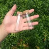 50 pcs 30x80 mm 40ml Bouteilles en tube de verre à fond plat avec bouchons vides Petits bocaux à thé parfumés