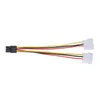 2 IDE double 4 4 broches IDE mâle à 6 broches 6 broches femelle PCI-E Y IDE câble d'alimentation adaptateur connecteur pour cartes vidéo 4P à 6P 1X2 séparateur