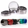 40mm 50mm 55mm 63mm Grinder Chromium Crusher Herb Grinders CNC Teeth Herbal Grinder Tobacco Presser Blue Silver Red Black Green