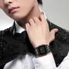 SKMEI 1368 Mężczyźni / Kobiety Digital Wrist Watch Prostokąt Podwójny Czas Odliczanie Alarm Wodoodporny Zegar Zegarki Sportowe Relogio Masculino