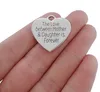 100pcs/lot Silver Plated Alloy The Love Between Mother Daughter is Forever Heart Charms Pendants for Jewelry Making Findings 25mm