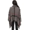 Großhandel 2018 Plus Size Winter Warm Damen Wolle Rollkragenpullover Ärmellose Pullover Plaid Strickpullover Poncho