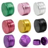 Alloy Herb Grinder Ny 2 Skiktdiameter 40mm Tobak Spice Crusher Rökning Grinder Multi Färger Röktillbehör 7Colors DHL HH7-1678