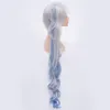 Lang wit blauw haar cosplay kostuum pruik voor rwby weissschnee witte trailer