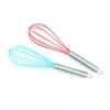 Criativa ferramenta de Cozinha Batedor de Ovos Manual Agitador Mixer Batedor de ovo colorido Silicone Egg Whisk Aço Inoxidável Pega