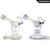 13,5 cm di altezza Mini Oil Rig Narghilè bong gorgogliatore di vetro con tubo di fumo oscillante al quarzo CAPS PG5043 (FC-MINI V2)