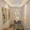 Moderno LED Cristal Chandelier Grande Bolha Cristais Lâmpada 14 Luzes Hang Lustres de Cristal Stair Lighting Luminário