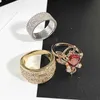 Europe Trendy Shiny Zircon Band Rings Colorful Rhinestone Delicate Women Crystal Wedding Ring Fashion Jewelry Mix2698709