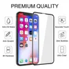 För för 14 13 12 11 Pro Max XR XS Full Cover Glass Black Hard Edge 9H 3D Tempered GLAS Screen Protector för iPhone 6 7 8 Plus Samsung A52 A32 A13 A12 A02S A20 Revl V Plus