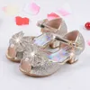 Liquidation Enfants Fille Princesse Sandales Enfants Filles Chaussures De Mariage D'été Talons Hauts Chaussures Habillées Chaussures De Soirée Pour Les Filles 4 Couleurs 12Taille Sandale