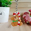 50PCS mixed 10 designs 5cm Santa Claus key chains Christmas gift soft pvc keychain KIDS TOYS Christmas tree ornaments