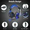 G2000 Stereo Gaming Headset LED Light Earphone Buller Corting hörlurar med MIC -kompatibel Mac PS PC Xbox One Controller9153182