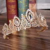 2020 Princess Crystals Wedding Crown Bridal Tiaras Baroque Queen King Crown Clear Royal Blue Red Rhinestone Bridal Tiara Crown3411147