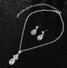 Nuovo cristallo goccia d'acqua set di gioielli da sposa da sposa collana di strass orecchini set di gioielli regali per damigelle d'onore alta qualità6072279