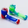 Silicone Hand Pipes Mini silicone Hookah Bong Multi Colors Portable Shisha Hand Pipes with silicon oil dab rigs dab tool