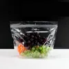 Transparent frukt Färskt Att hålla packning påsar Zipper Stand Up Bag Stora Plastpås Paket Partihandel QW8788