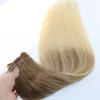 Dziewiczy Remy Human Hair Extensions Ombre # 8 do # 60 Blondynki Węzeł Wątek Slik Proste Baleyage Włosy Baleyage Nieprzetworzone splot brazylijski