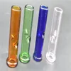 Smoke Glass Reusable Filter Tips For Tobacco Dry Herb Rolling Papers 45mm Length Cigarette Glass MouthTips Flat/Round Head mixed color