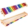 Colorato Glockenspiel Xilofono Legno Alluminio Percussioni Strumento Musicale Giocattolo Educativo 15 Toni