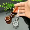 Tuyau en verre de roue de couleur verre Bbong Wwater Pipe broyeur à ongles en titane, barboteurs en verre pour fumer des couleurs de mélange de tuyaux