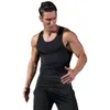 2018 Sommar Running Vest Men Kompressionskjorta Ärmlös Andningsbar Skin Tight Fitness Excercise Tank Toppar Snabbtork Sportkläder