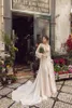 Robe de Mariée Sirène Plus Storlek Bröllopsklänning med jacka Lace Sequins Applique Sweep Train Boho Bridal Gowns Långärmad Bröllopsklänning