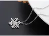 여자를위한 오스트리아 크리스탈 새 크리스마스 보석으로 만든 눈송이 목걸이 화이트 골드 컬러 도금 최고의 보석 선물