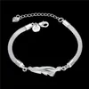 Feather Bracelet sterling silver plated bracelet ; High quatity fashion men and women 925 silver bracelet SPB361