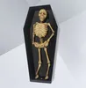 Halloween Prank Effrayant Cercueil Fantôme Squelette Éclairé Presse Contrôle Vocal Jouet Pour Halloween Décor