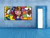 Romero Britto, Pintura Da Lona Sala de estar Decoração de Casa Moderna Mural Art Pintura A Óleo