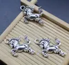 50 قطعة مجموعة دلاية من سبائك الحصان على شكل حيوان لصنع المجوهرات لتقوم بها بنفسك قلادة فضية قديمة عتيقة لسوار قلادة المفاتيح 25 * 25 مللي متر