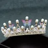 Butterfly Bridal Crowns Parels Bruid Crystal Tiara Princess Crown Wedding Tiaras Hairbands Baroque Birthday Party Tiaras Haaraccessoires