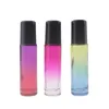 Color gradient 10 ml Glass Essential Oils Roll-on Bottles with Stainless Steel Roller Balls and Black Plastic Caps Roll on Bottles