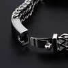 KB80103-BD Holiday Xmas Geschenken Mens Giften 8.66 '' 15mm Zilver Pure Rvs Religie FreeMasonry Logo ID Armband Figaro Chain Bangle