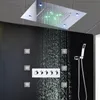 Sistemi doccia a pioggia di lusso Soffione doccia a LED nascosto Rubinetti a cascata per massaggio Getti a spruzzo per il corpo da 4 pollici per set doccia da bagno272J