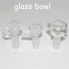 Narguilés de bol en verre transparent de 4 mm d'épaisseur avec joint mâle de 14 mm 18 mm pour plate-forme pétrolière bong