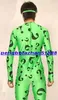 Vert Lycra Spandex Riddler Catsuit Costume Unisexe Problème Marque Corps Costume Thème Costumes Halloween Party Cosplay Body P2732151
