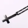 Meilleur vendeur meilleure qualité Argent / or / noir en acier inoxydable Mode Nouveau pendentif Croix collier NK Chaîne 4mm 24 '' pour Hommes