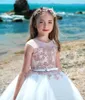 Princess Flower Girls Dresses Vestidos del desfile 2018 para niños joya escote apliques palabra de longitud First Communion Gowns BC0017