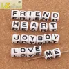 White Cube 26 Alphabet Letter Acrylic Spacer Loose Beads 1000pcslot 7x7mm Jewelry L30282327030