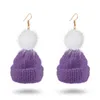 Cotton Hat Pendants Drop Earrings for Women Christmas Gifts Fur Ball Lovely Cute Ear Accessories free ship