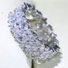 브랜드의 새로운 반짝이 럭셔리 쥬얼리 전체 곱슬 해요 topaz 다이아몬드 5A 지르코니아 925 스털링 실버 파티 결혼식 꽃 밴드 반지 여성용 선물