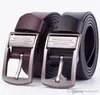 Fashion men belts metal buckle male designer genuine leather belt for man's black brown high quality