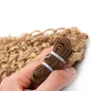 Paquetes de tejido de cabello humano 100g P27/613 paquetes de tejido de cabello brasileño colores 10 "-26 pulgadas rizado 100% paquetes de tejido de cabello humano