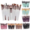 20PCSSET Professional Eyebrow Makeup Brush Eyeshadow Beauty Foundation Powder Brush Kit Face Lip Blending Brush Tools8360254